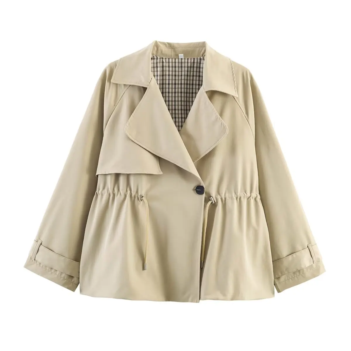 Withered 2026 Short Long Sleeve Windbreaker Versatile Flip Collar Waist Button Coat Women's Jacket Woman Clothes Tops Ropa Mujer
Withered 2026 Short Long Sleeve Windbreaker Versatile Flip Collar Waist Button Coat Women's Jacket Woman Clothes Tops Ropa Mujer
