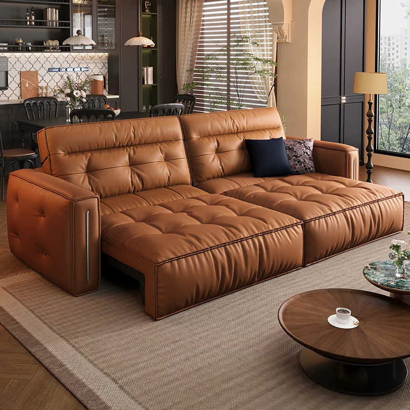 Electric multifunctional sofa bed, leather adjustable and retractable retro living room zero wall sofa
Electric multifunctional sofa bed, leather adjustable and retractable retro living room zero wall sofa