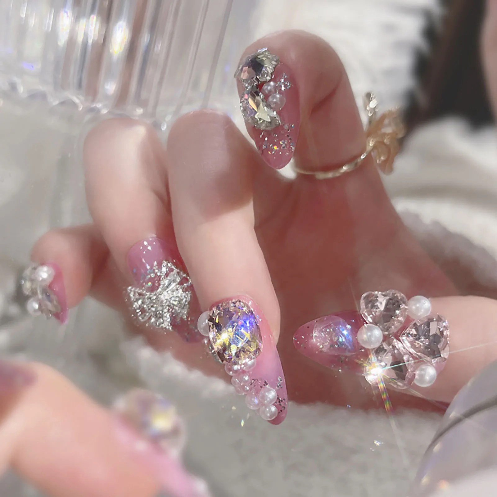 Silver Glitter Decor Glossy Pink Fake Nails Chip-Proof Smudge-Proof Fake Nails for Women and Girl Nail Salon DIY Nail Decoration
Silver Glitter Decor Glossy Pink Fake Nails Chip-Proof Smudge-Proof Fake Nails for Women and Girl Nail Salon DIY Nail Decoration