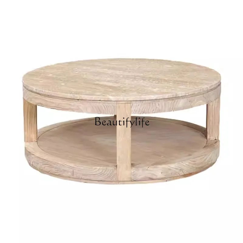 Vintage Natural Travertine Coffee Table Solid Wood Marble Antique Home Round Small Tea Table Wabi-Sabi Stone French Style
Vintage Natural Travertine Coffee Table Solid Wood Marble Antique Home Round Small Tea Table Wabi-Sabi Stone French Style