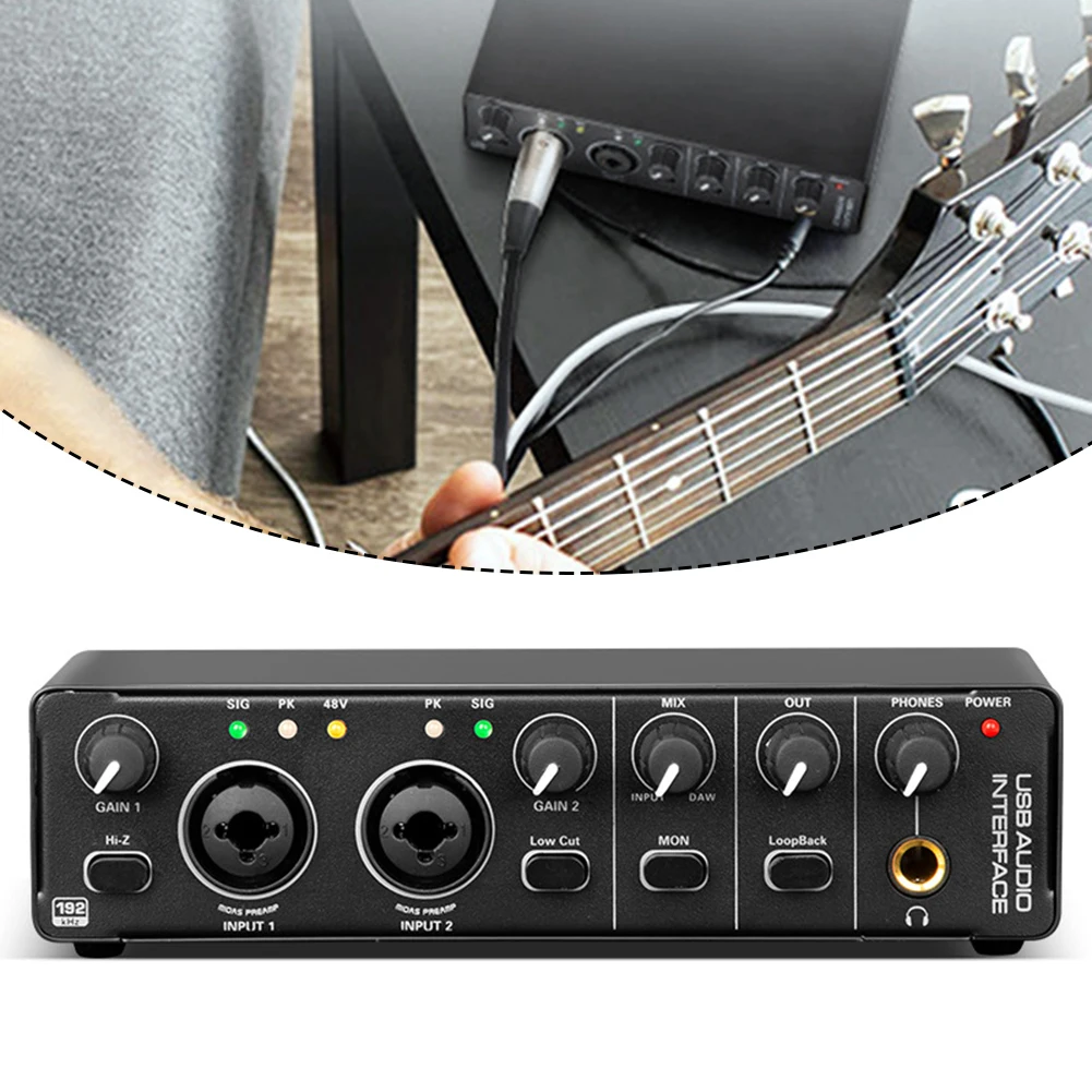 Professional Sound Card Audio Interface 24bit/192Khz Professional Recording Sound Card For Guitar Live Musical Instruments
Professional Sound Card Audio Interface 24bit/192Khz Professional Recording Sound Card For Guitar Live Musical Instruments