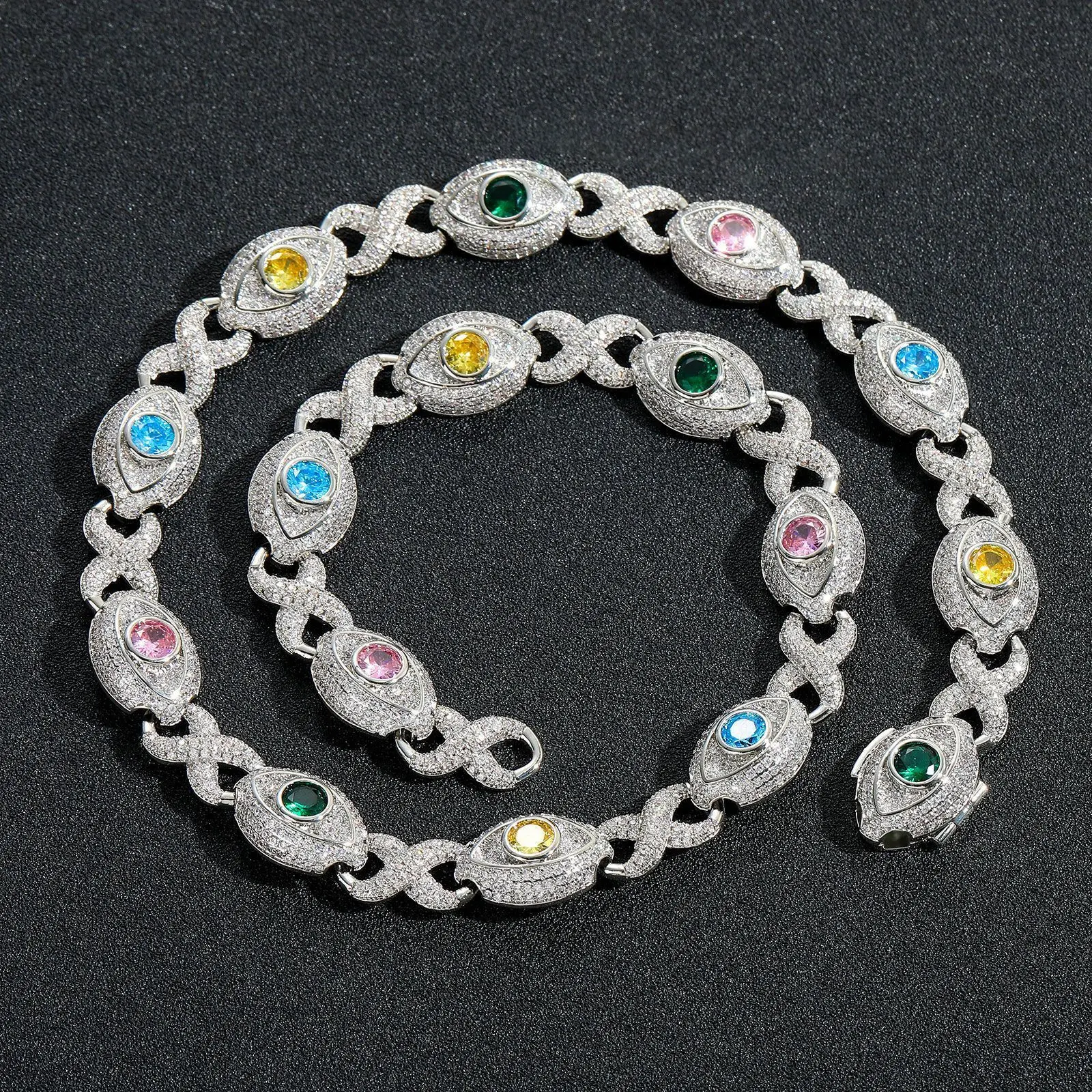 Hip Hop Necklace 14mm Eye Unlimited Chain Colored 8-Character Chain Cuban Chain Creative Hip Hop Men's Necklace
Hip Hop Necklace 14mm Eye Unlimited Chain Colored 8-Character Chain Cuban Chain Creative Hip Hop Men's Necklace