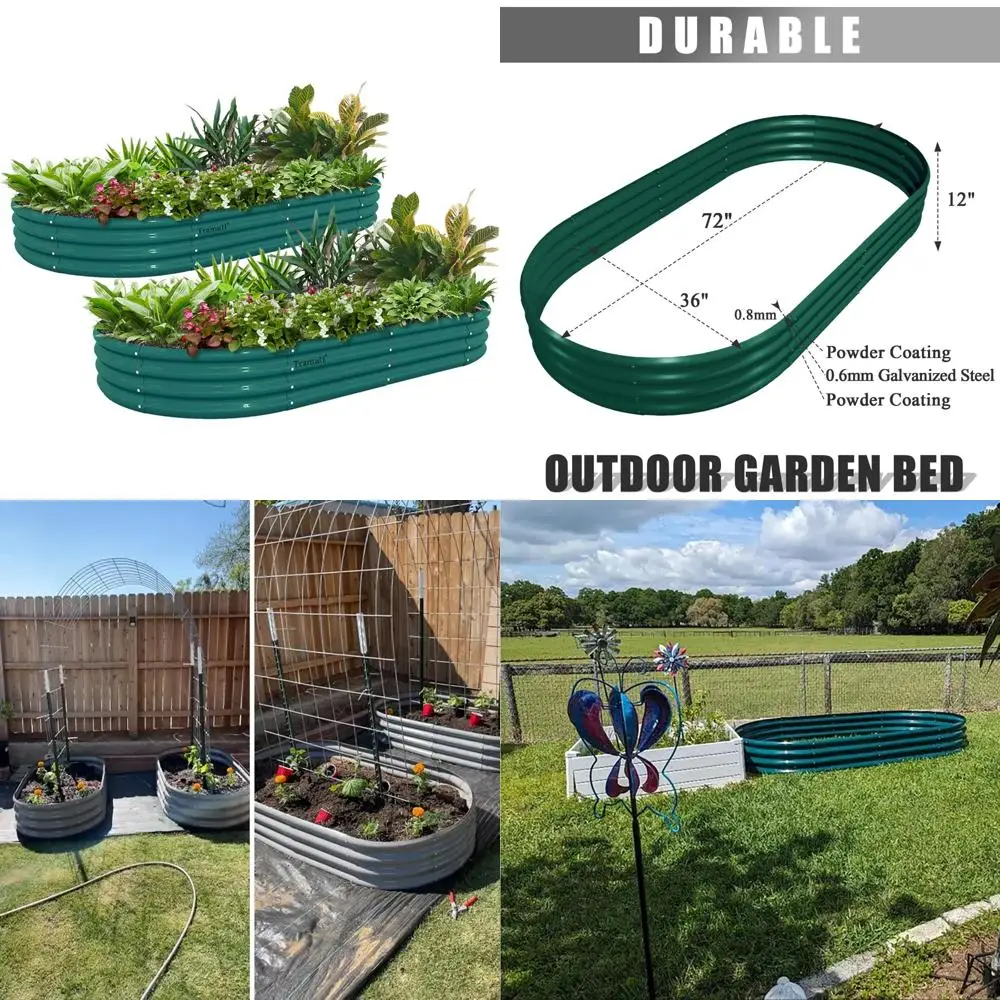 Raised Garden Bed Kit 6x3x1FT Galvanized Oval Metal Outdoor Bottomless Planter for Vegetables and Flowers
Raised Garden Bed Kit 6x3x1FT Galvanized Oval Metal Outdoor Bottomless Planter for Vegetables and Flowers