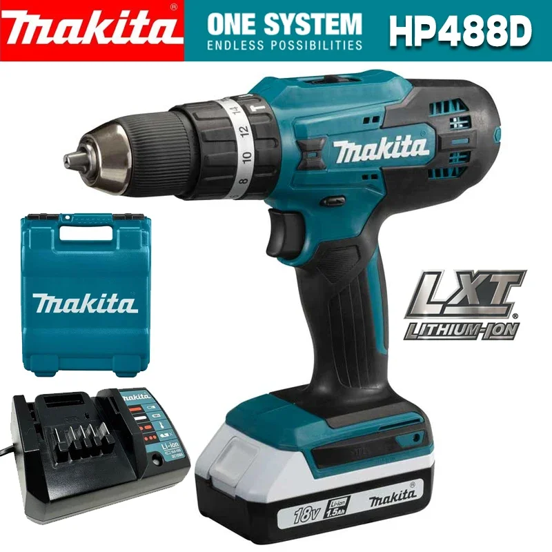 MAKITA Ударная дрель 18 В LXT Зарядное устройство для литий-ионного аккумулятора Аккумуляторная ударная дрель Электрическая дрель серии G Электроинструмент Makita HP488D
MAKITA Ударная дрель 18 В LXT Зарядное устройство для литий-ионного аккумулятора Аккумуляторная ударная дрель Электрическая дрель серии G Электроинструмент Makita HP488D