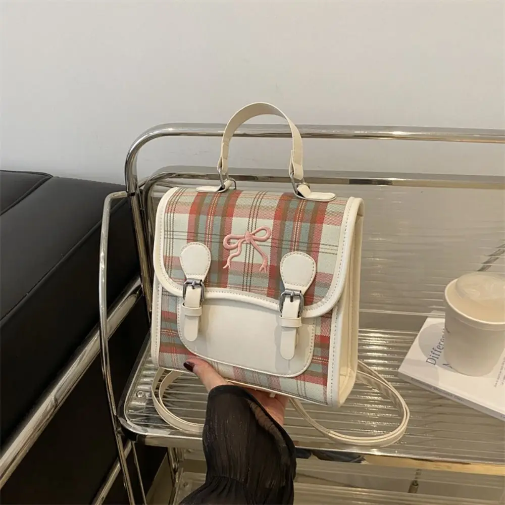 Korean Style PU College Style Backpack Handbag Plaid Grid Bow Backpack Shoulder Bag Teens School Bag Lady
Korean Style PU College Style Backpack Handbag Plaid Grid Bow Backpack Shoulder Bag Teens School Bag Lady