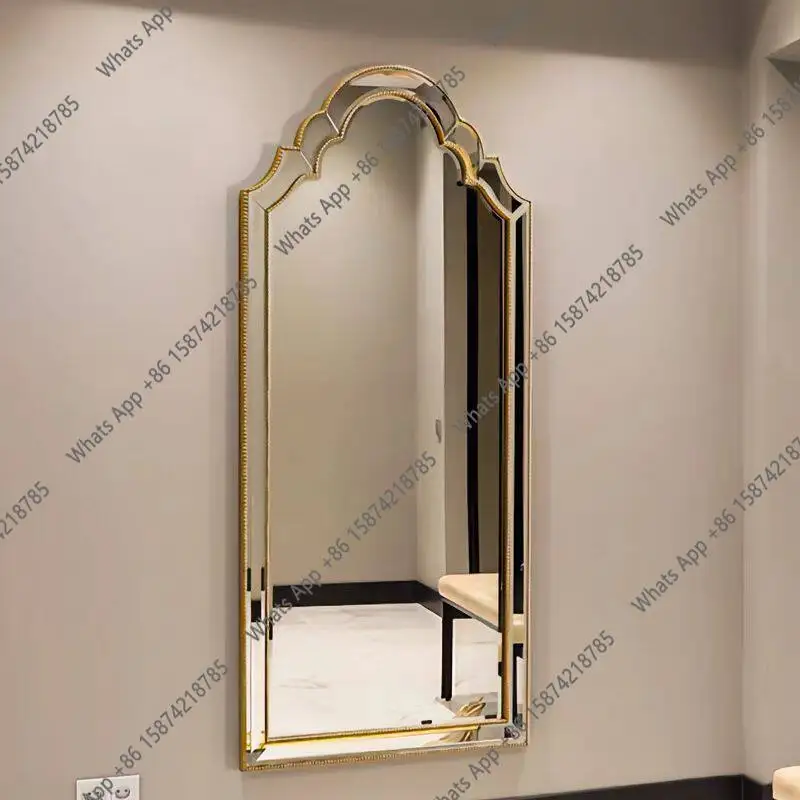 French full-length mirror household wall-mounted floor mirror decorative American retro living room fitting mirror
French full-length mirror household wall-mounted floor mirror decorative American retro living room fitting mirror