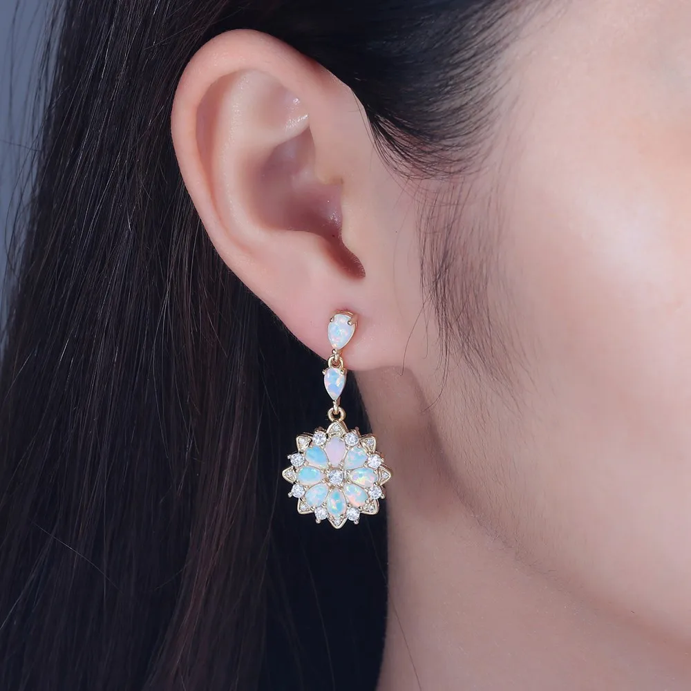 CiNily Large Long White Fire Opal Daisy Stud Earrings Yellow Gold Color Tear Drop Stone Sun Flower Luxury Cocktail Party Jewelry
CiNily Large Long White Fire Opal Daisy Stud Earrings Yellow Gold Color Tear Drop Stone Sun Flower Luxury Cocktail Party Jewelry
