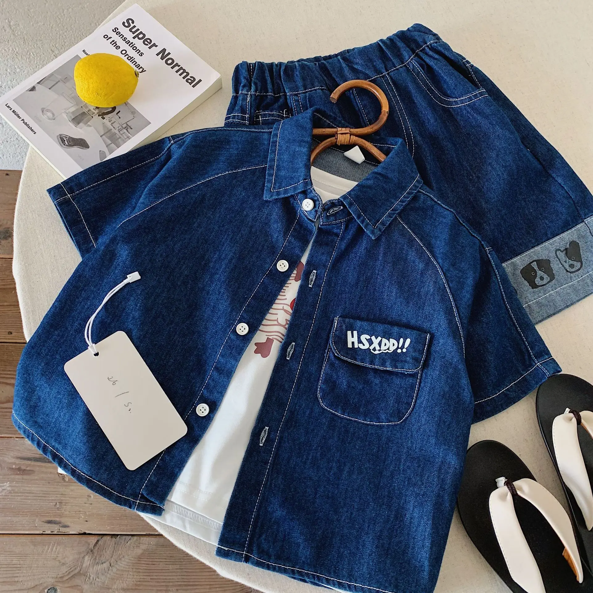 Summer Baby Girls Boys Cotton Print Cartoon Short Sleeve Denim Shirt+Jeans Shorts Set Kid Casual 2PCS Children Outfit 1-10 Yr
Summer Baby Girls Boys Cotton Print Cartoon Short Sleeve Denim Shirt+Jeans Shorts Set Kid Casual 2PCS Children Outfit 1-10 Yr