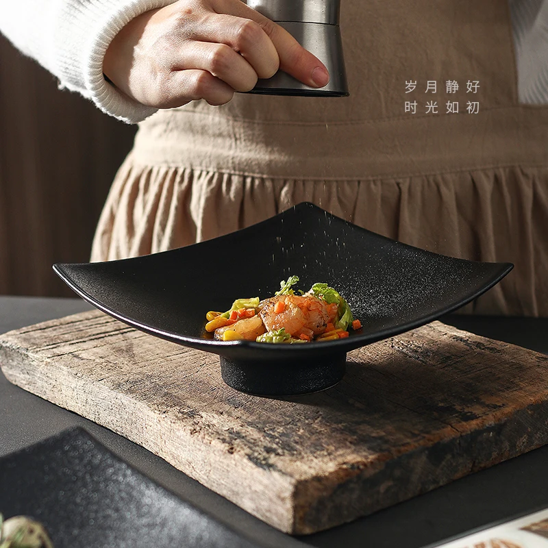 Ceramic Frosted Dinner Plate Japanese Square High Foot Dish Plate Tableware Dessert Plate Household Ins Sand Pulling Plate
Ceramic Frosted Dinner Plate Japanese Square High Foot Dish Plate Tableware Dessert Plate Household Ins Sand Pulling Plate