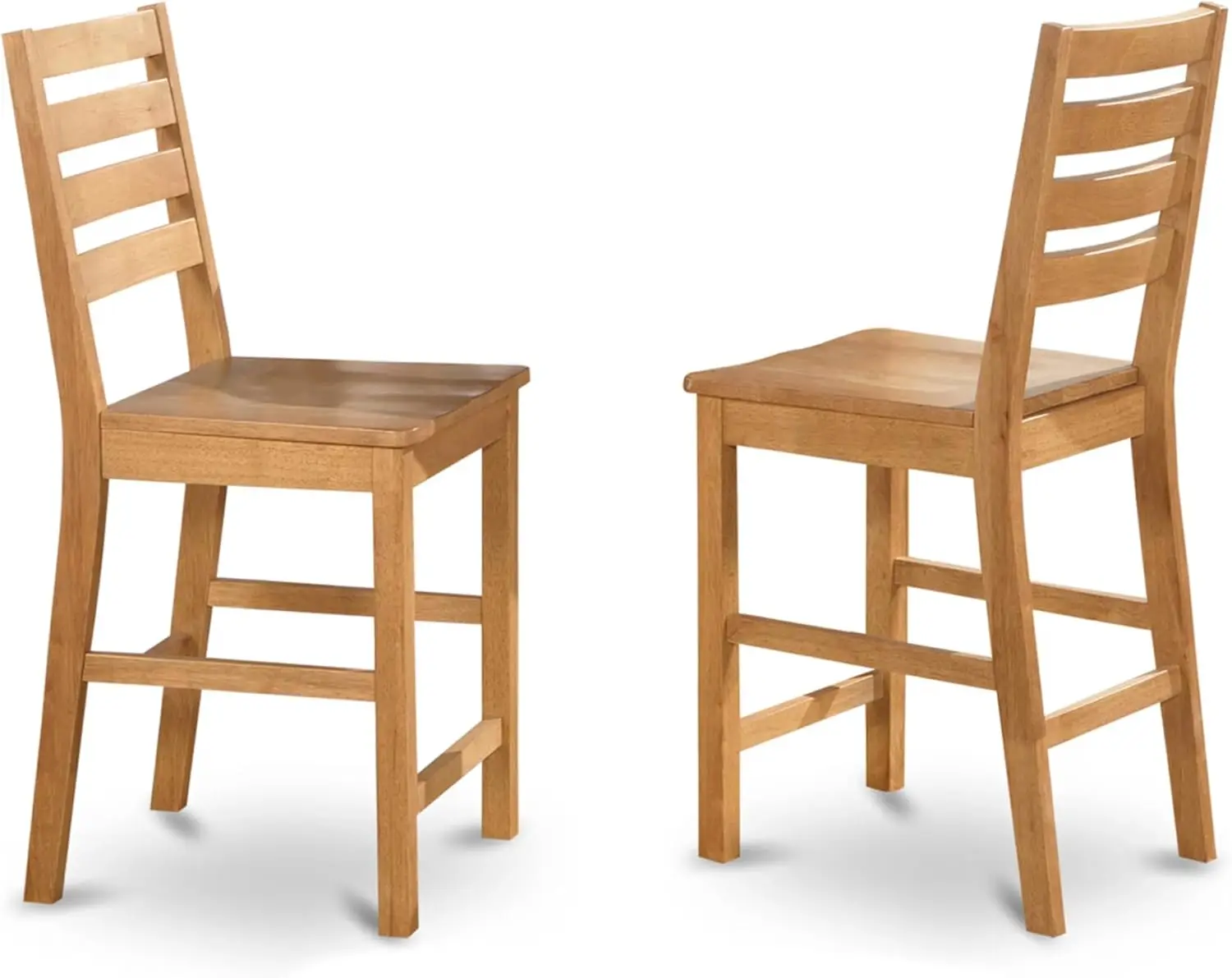 Ladder Back Counter Height Dining Chairs Set of 2 - Oak Wood Seat, Asian Hardwood, 42in Tall
Ladder Back Counter Height Dining Chairs Set of 2 - Oak Wood Seat, Asian Hardwood, 42in Tall