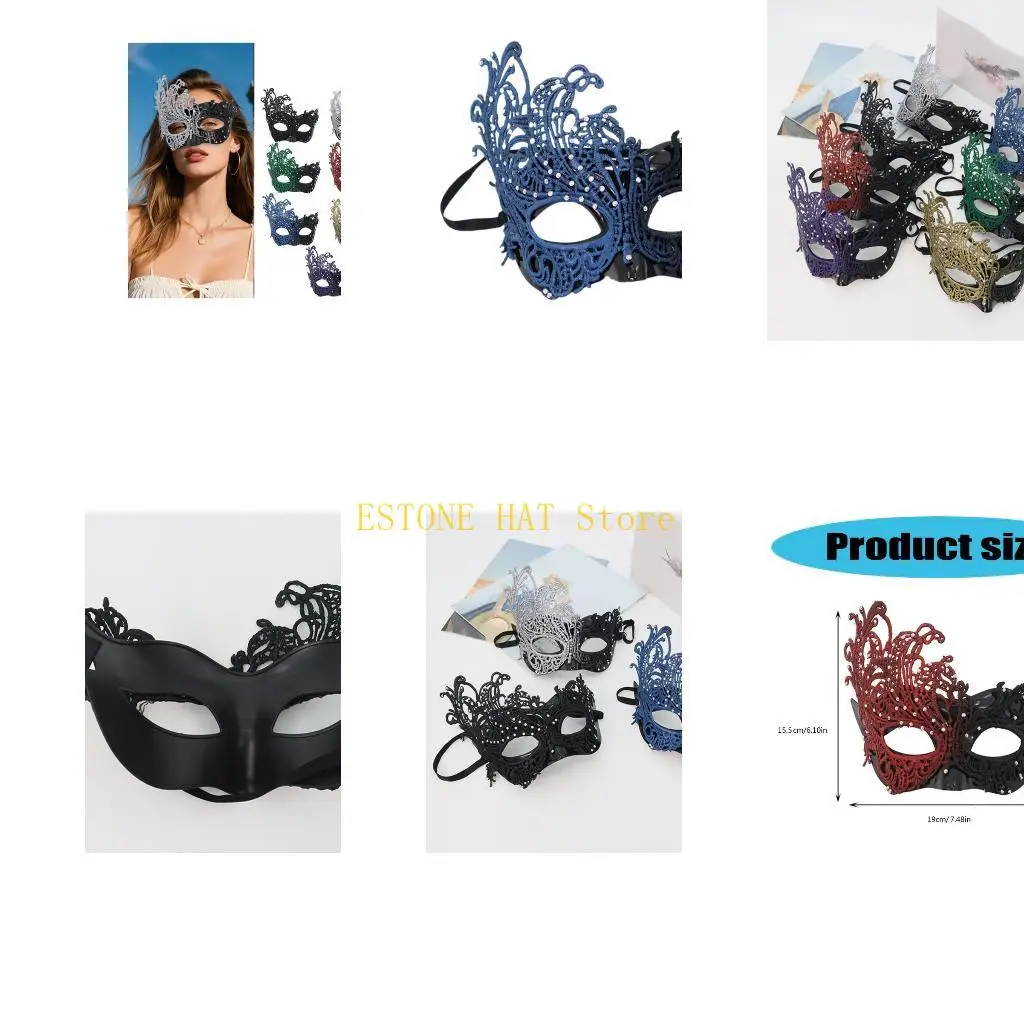 49MF Elegant Black Lace Half Face Mask Adjustable Elastic Strap For Halloween Party
49MF Elegant Black Lace Half Face Mask Adjustable Elastic Strap For Halloween Party