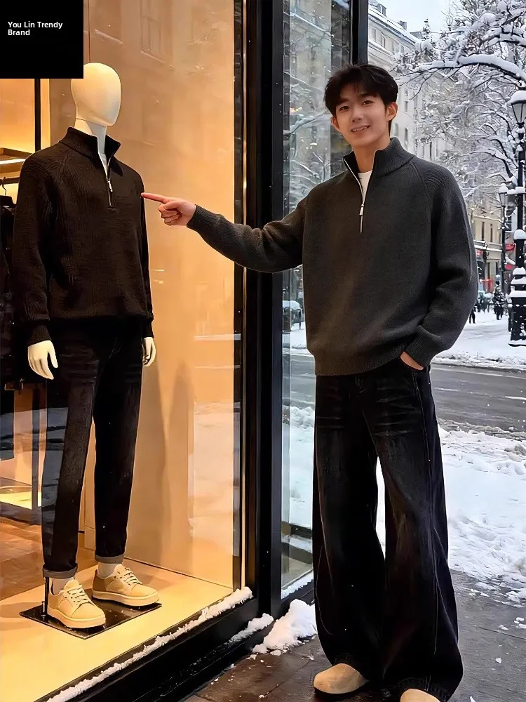 Мужской вязаный свитер Cleanfit с воротником-стойкой, зимний базовый слой, американский стиль
Мужской вязаный свитер Cleanfit с воротником-стойкой, зимний базовый слой, американский стиль