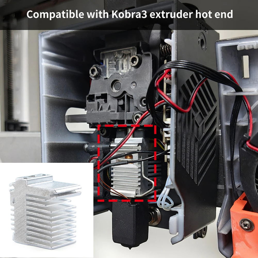 For Kobra 3 Extruer Silver Heat Sink All Metal Fast Heat Dissipation Kit Easy to Replace and Install 3D Printer Parts
For Kobra 3 Extruer Silver Heat Sink All Metal Fast Heat Dissipation Kit Easy to Replace and Install 3D Printer Parts