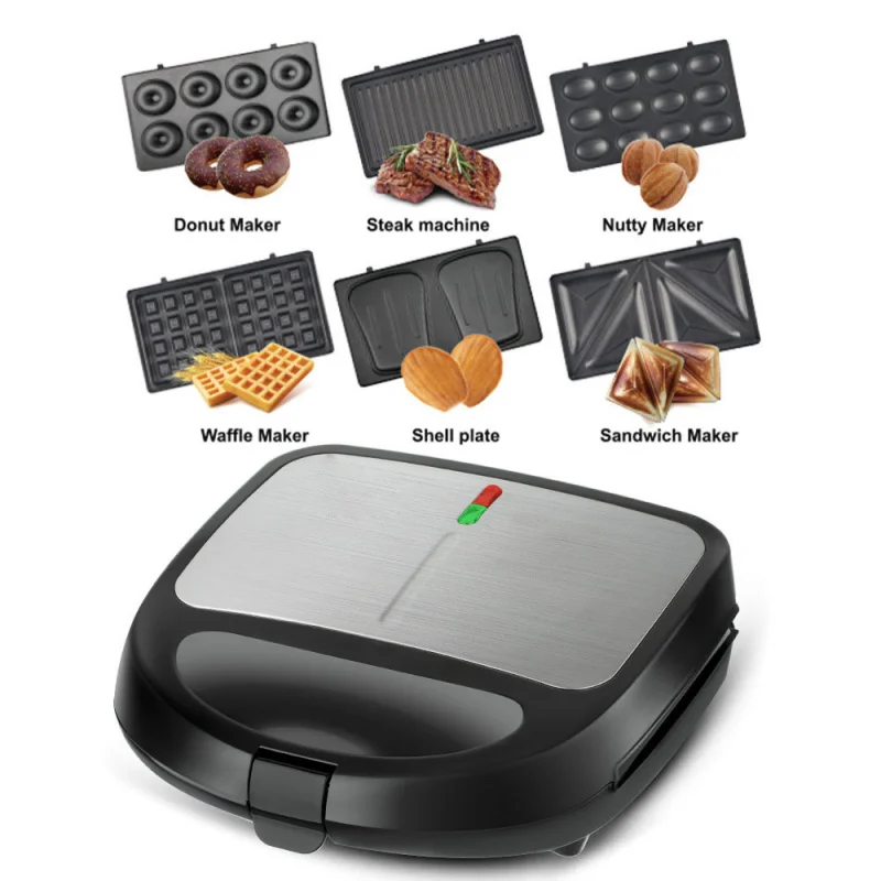 6-In-1 Breakfast Sandwich Maker Waffle Machine
6-In-1 Breakfast Sandwich Maker Waffle Machine