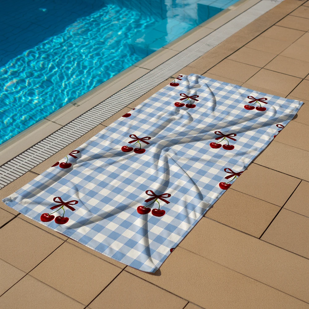 Gingham Dark Red Cherry Bow Microfiber Quick Dry Beach Towel Cute Cartoon Anime Absorbent Soft Bath Towel for Travel Adult Kids
Gingham Dark Red Cherry Bow Microfiber Quick Dry Beach Towel Cute Cartoon Anime Absorbent Soft Bath Towel for Travel Adult Kids