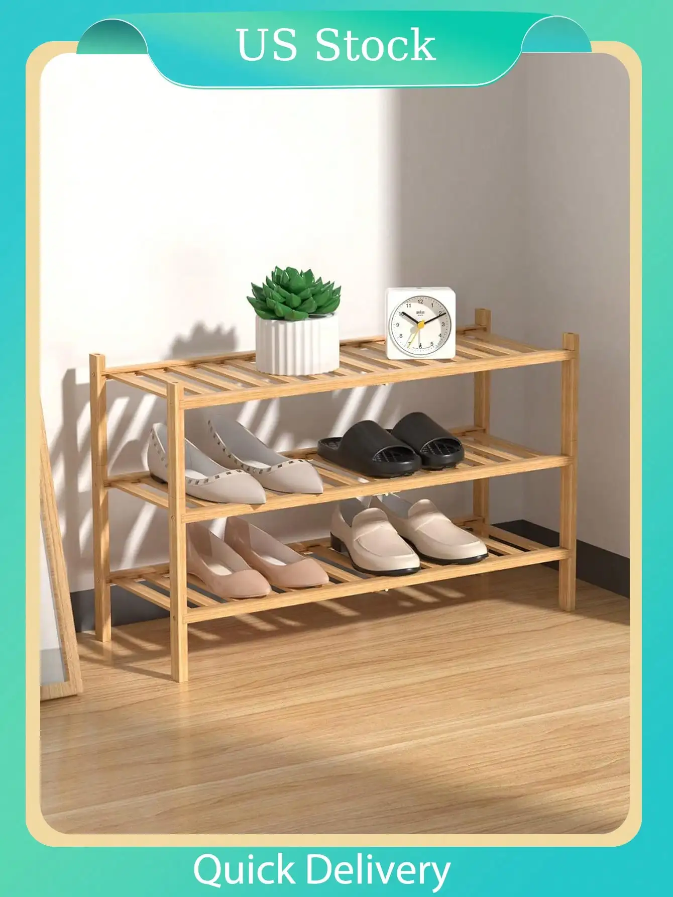 3-Tier Free Standing Shoe Racks,Bamboo Wood Shoe Rack For Entryway & Closet, Beautiful | Natural | Functional | Sturdy Shoe Rack
3-Tier Free Standing Shoe Racks,Bamboo Wood Shoe Rack For Entryway & Closet, Beautiful | Natural | Functional | Sturdy Shoe Rack