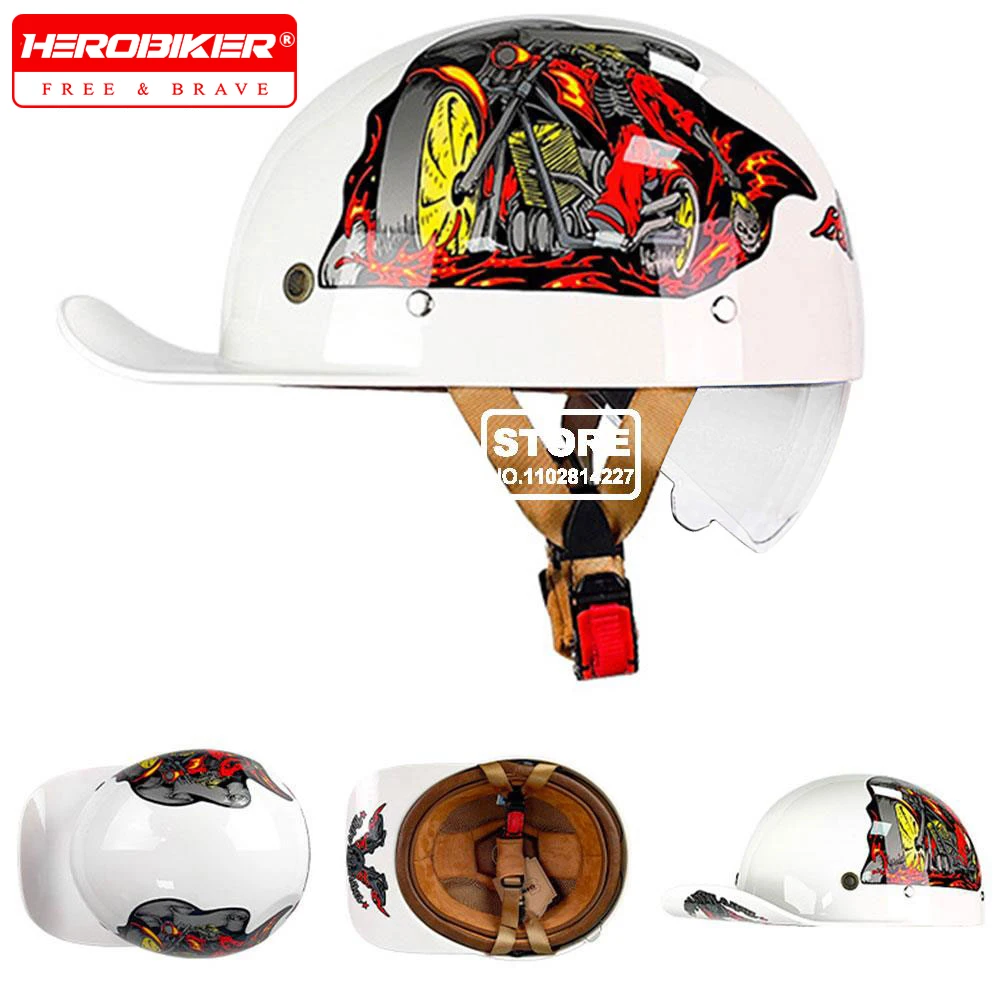 Street Motorcycle Helmet Vintage Baseball Cap Riding Protective Helmet Half Face DOT Certification Capacete De Moto Casco Moto
Street Motorcycle Helmet Vintage Baseball Cap Riding Protective Helmet Half Face DOT Certification Capacete De Moto Casco Moto