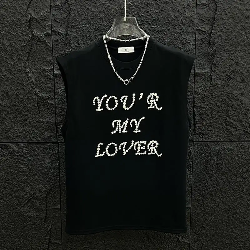 Niche Designer Sleeveless Casual Vest Summer New Letter round Neck Top Boys Black Loose Waistcoat T-shirt
Niche Designer Sleeveless Casual Vest Summer New Letter round Neck Top Boys Black Loose Waistcoat T-shirt