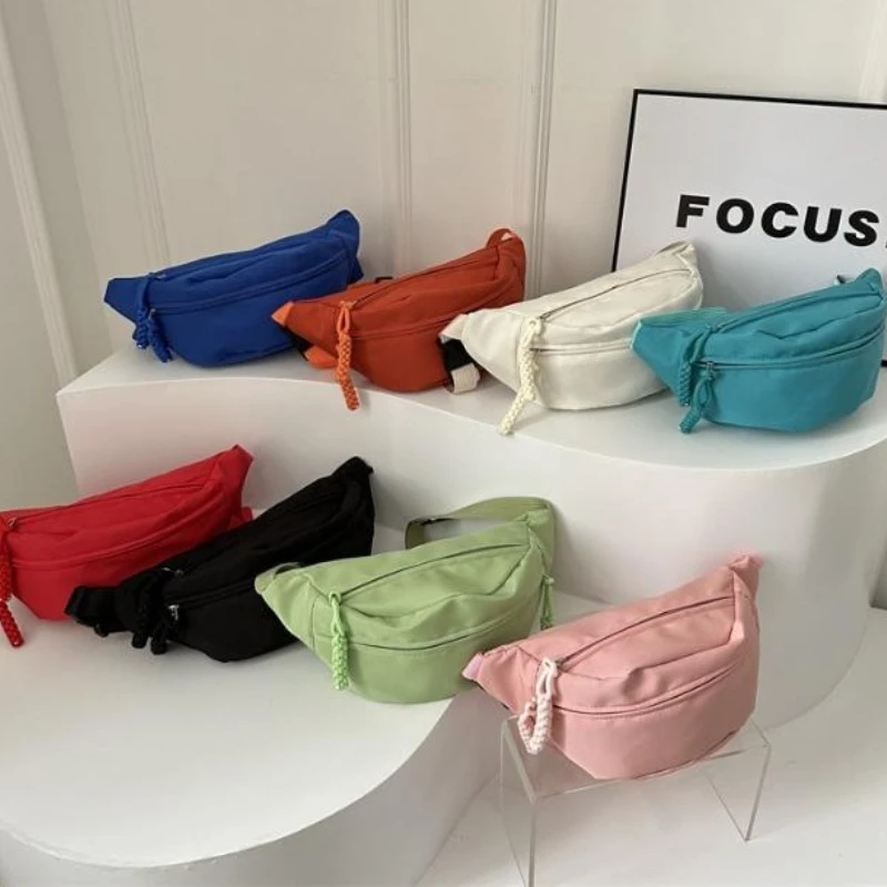 Женская легкая нейлоновая поясная сумка, большая вместительная сумка через плечо на молнии с несколькими отделениями, стильная, практичная для ежедневного использования