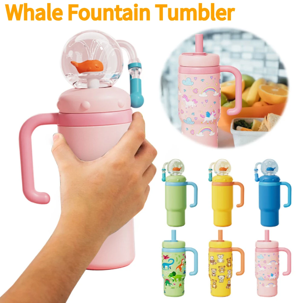 Stainless Steel Whale Fountain Tumbler with Handle Drinking Cup with Straw Whale Squirt Water Cup Creative Gift
Stainless Steel Whale Fountain Tumbler with Handle Drinking Cup with Straw Whale Squirt Water Cup Creative Gift