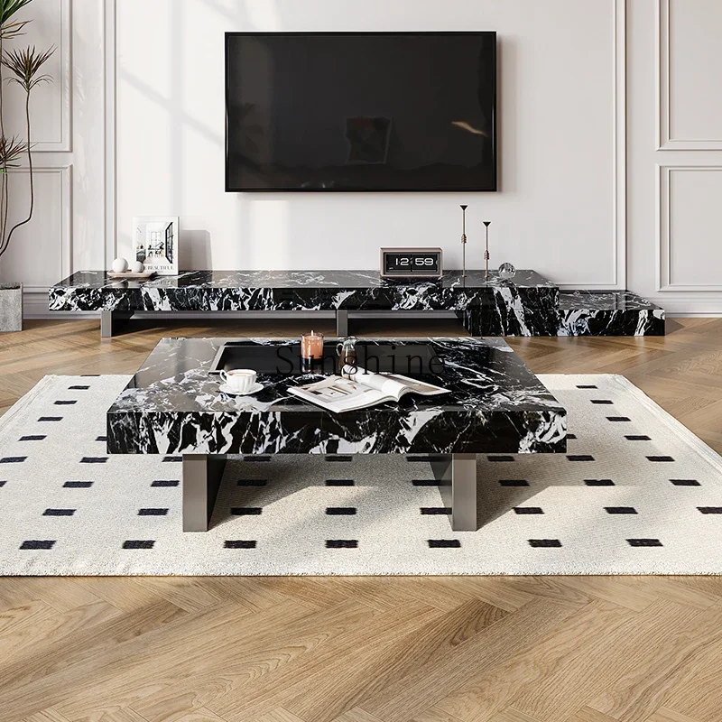 Light luxury rock slab square coffee table living room household Venice brown high-end luxury stone small apartment table
Light luxury rock slab square coffee table living room household Venice brown high-end luxury stone small apartment table