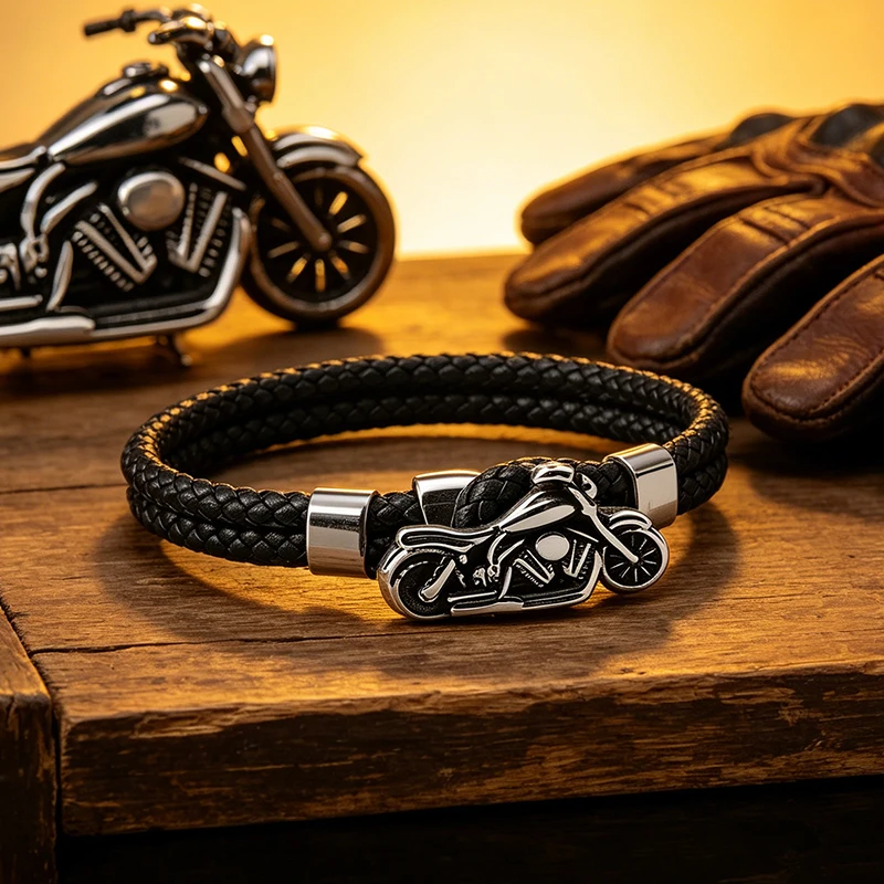Classic Motorcycle Style Men Leather Bracelet Stainless Steel Hand-woven Multi-layer Bracelet Fashion Male Jewelry Wholesale
Classic Motorcycle Style Men Leather Bracelet Stainless Steel Hand-woven Multi-layer Bracelet Fashion Male Jewelry Wholesale