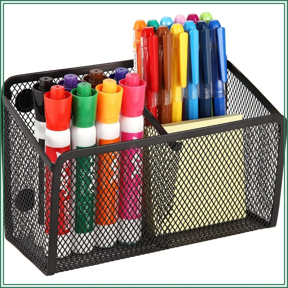 Extra Strong Magnetic Pencil Holder for Whiteboard, Refrigerator, Locker - Mesh Organizer, 2 Compartments
Extra Strong Magnetic Pencil Holder for Whiteboard, Refrigerator, Locker - Mesh Organizer, 2 Compartments