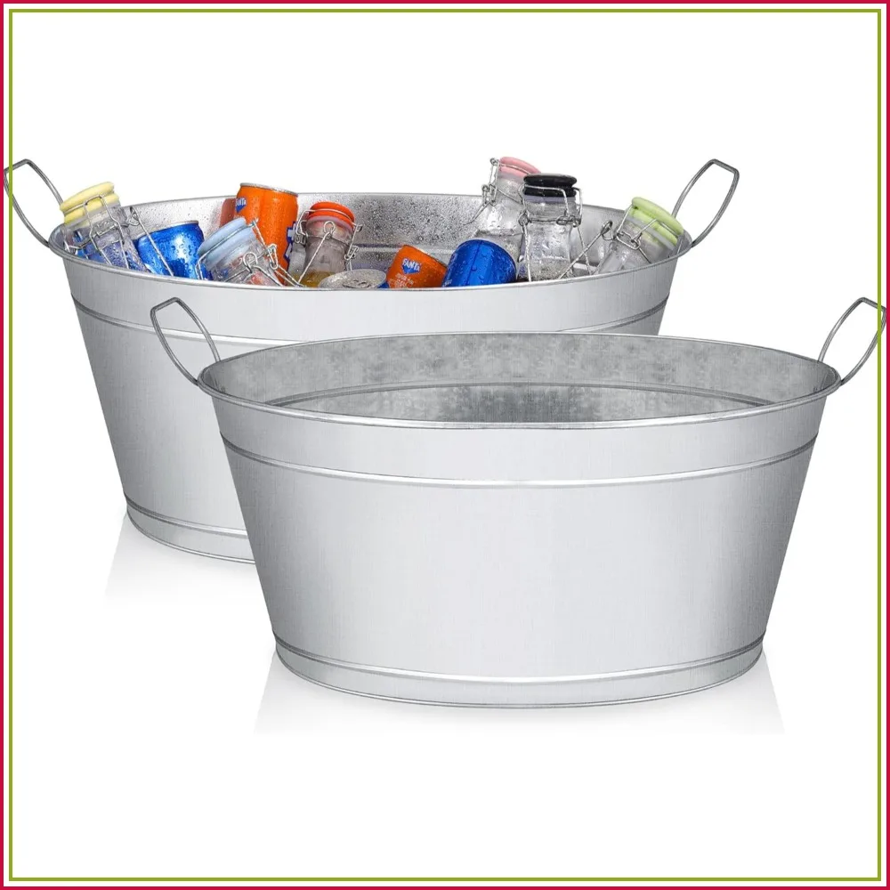 Large 6-Gallon Galvanized Beverage Tub, 20x14x10 Inches, Pack of 2, Rust-Resistant, Party Essential
Large 6-Gallon Galvanized Beverage Tub, 20x14x10 Inches, Pack of 2, Rust-Resistant, Party Essential