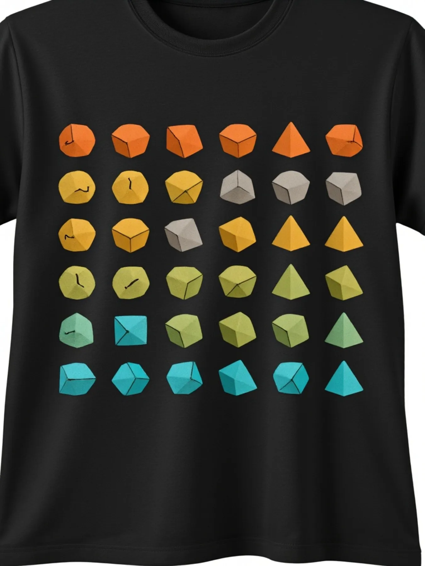 Men's Black Geometric Dodecahedron Print T-Shirt - Short Sleeve Fit, 12-Sided 3D Design, Heat Transfer Durable, Casual Wear, Math and Architecture Inspired Clothing, Crew Neck Regular Fit, Men's
Men's Black Geometric Dodecahedron Print T-Shirt - Short Sleeve Fit, 12-Sided 3D Design, Heat Transfer Durable, Casual Wear, Math and Architecture Inspired Clothing, Crew Neck Regular Fit, Men's