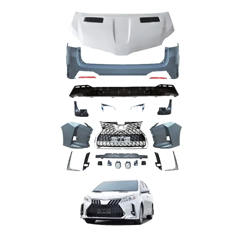 Factory Sales LM Style Bodykit Car Front Rear Bumper Grille Body Kits for Sienna 2011-2021
Factory Sales LM Style Bodykit Car Front Rear Bumper Grille Body Kits for Sienna 2011-2021