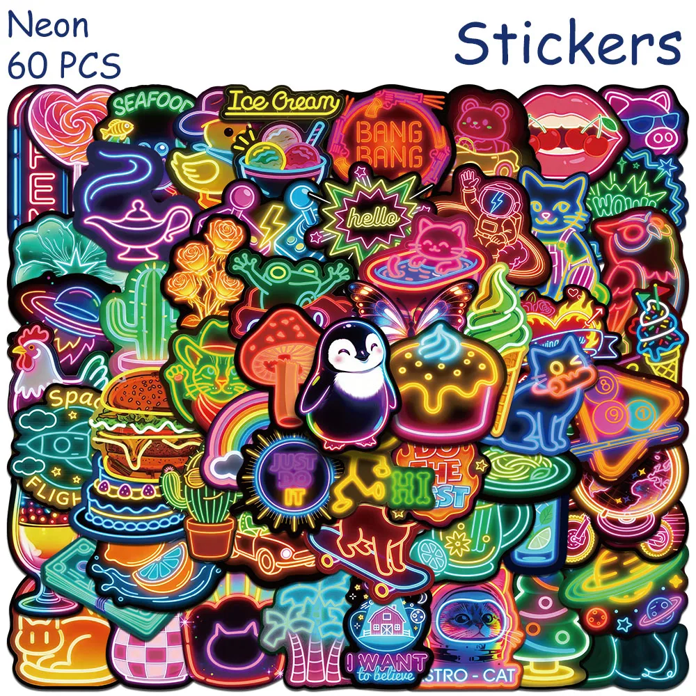 60pcs Cartoon Neon Cat Astronaut Stickers Decals For Laptop Scrapbook Refrigerator Skateboard Guitar DIY Aesthetic Stickers
60pcs Cartoon Neon Cat Astronaut Stickers Decals For Laptop Scrapbook Refrigerator Skateboard Guitar DIY Aesthetic Stickers