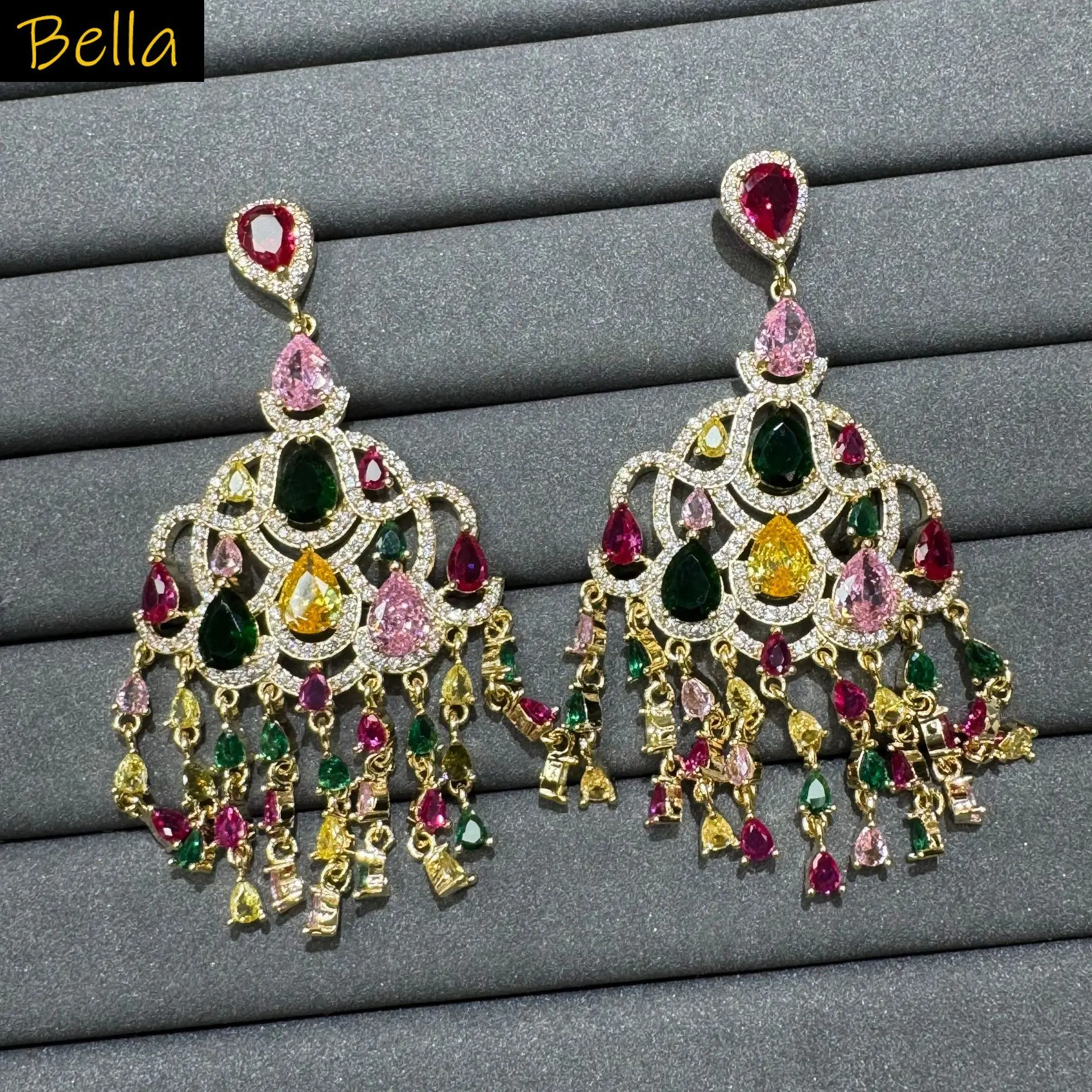 Ornate Cubic Zirconia Earrings for Women Multicolor Blue Purple Yellow Tassel Chandelier Earrings Wedding Party Anniversary
Ornate Cubic Zirconia Earrings for Women Multicolor Blue Purple Yellow Tassel Chandelier Earrings Wedding Party Anniversary