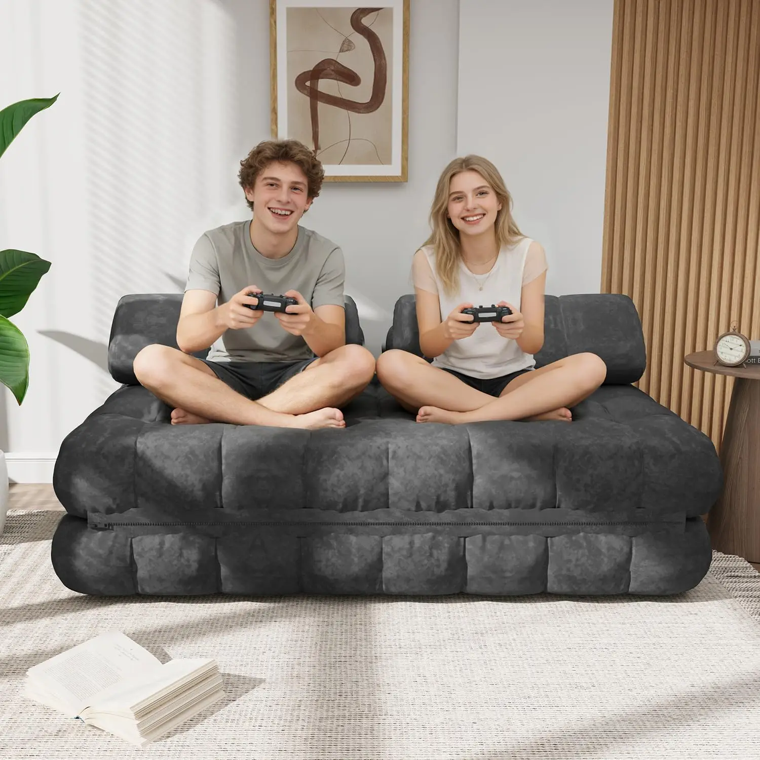 3-in-1 Convertible Loveseat Bed 59in Fold Out Sleeper Chair Velvet Floor Mattress Lounge Living Room Bedroom Full Customized
3-in-1 Convertible Loveseat Bed 59in Fold Out Sleeper Chair Velvet Floor Mattress Lounge Living Room Bedroom Full Customized