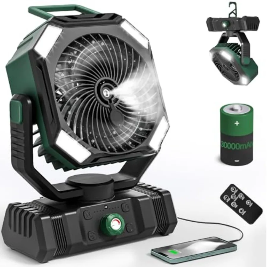 Camping Fan Rechargeable - 30000mAh Battery Powered Misting Fan for Outdoor Beach Tent - Portable Battery Operated Tent Air Con
Camping Fan Rechargeable - 30000mAh Battery Powered Misting Fan for Outdoor Beach Tent - Portable Battery Operated Tent Air Con