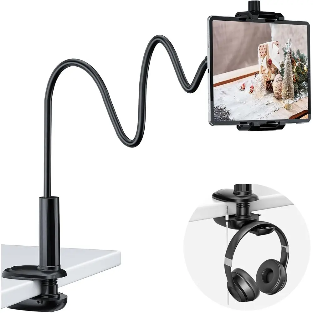 360° Adjustable Tablet Stand for iPad, Bed and Desk Mount, Flexible Arm Holder for Recording and Gaming
360° Adjustable Tablet Stand for iPad, Bed and Desk Mount, Flexible Arm Holder for Recording and Gaming