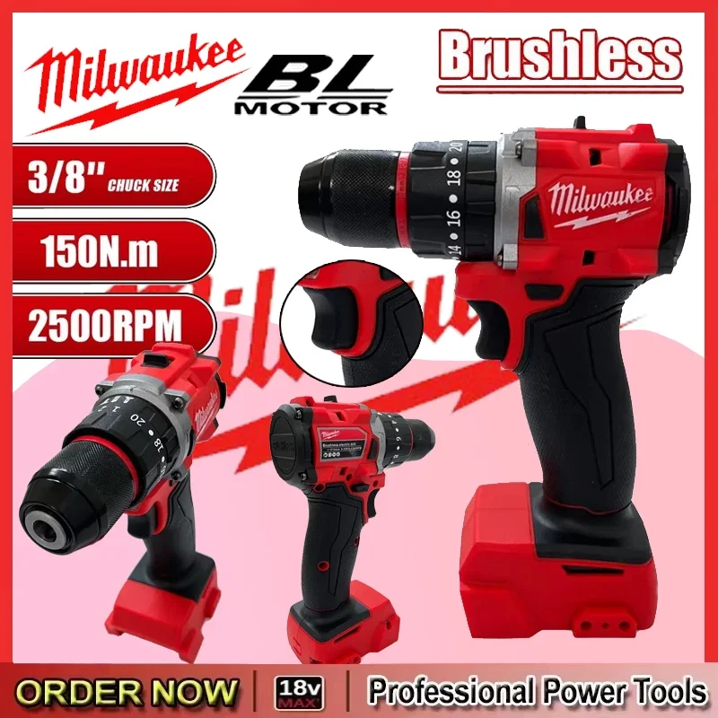 Milwaukee 150N.m Brushless Cordless Impact Drill of Decoration Team Uses Small Electric Drill For 18V Battery Power Tool
Milwaukee 150N.m Brushless Cordless Impact Drill of Decoration Team Uses Small Electric Drill For 18V Battery Power Tool