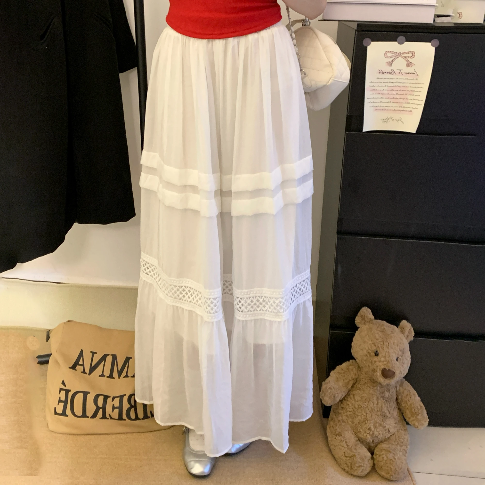Women's Summer French Style White Long Cake Skirts Female New Solid Hollow High Waist Fashion Casual Loose Elegant A-Line Skirt
Women's Summer French Style White Long Cake Skirts Female New Solid Hollow High Waist Fashion Casual Loose Elegant A-Line Skirt