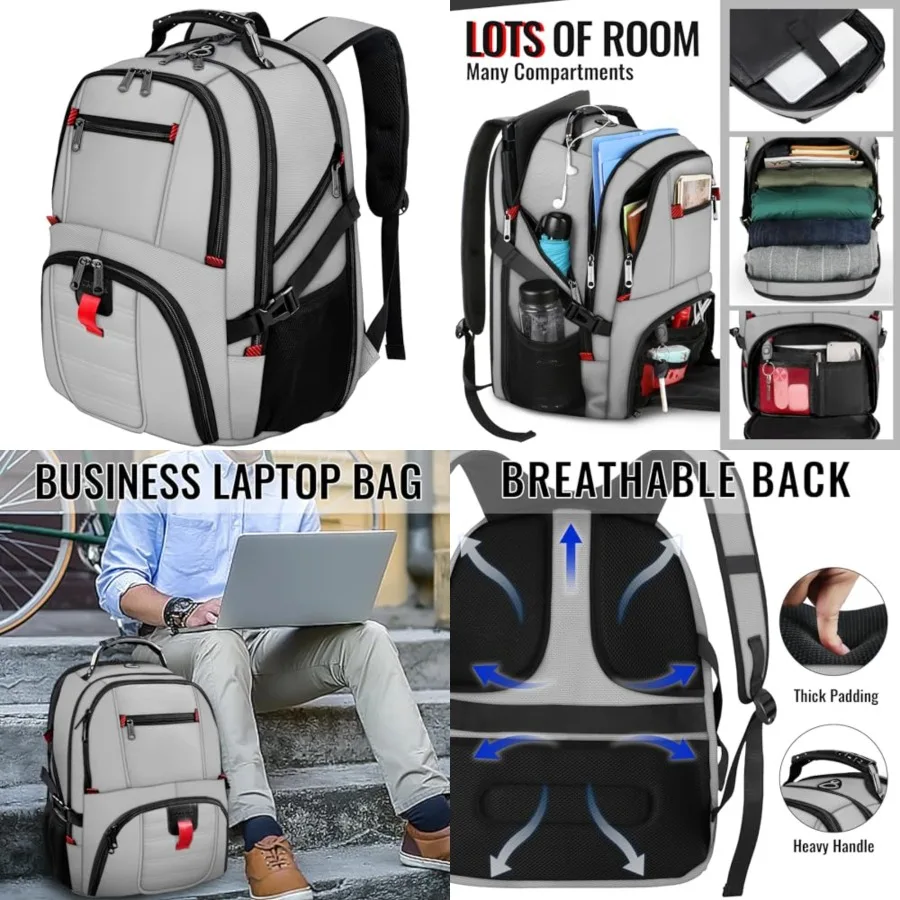 Large Backpack for Men, Extra Large Laptop Backpacks for Men Women, Water Resistant Travel Backpack Airline Approved Business W
Large Backpack for Men, Extra Large Laptop Backpacks for Men Women, Water Resistant Travel Backpack Airline Approved Business W