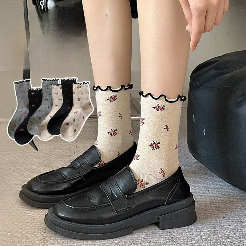 6 пар кружевных носков в стиле ретро, простые, элегантные, удобные, женские, средней длины, осенне-зимние, новая модная универсальная женская обувь
6 пар кружевных носков в стиле ретро, простые, элегантные, удобные, женские, средней длины, осенне-зимние, новая модная универсальная женская обувь