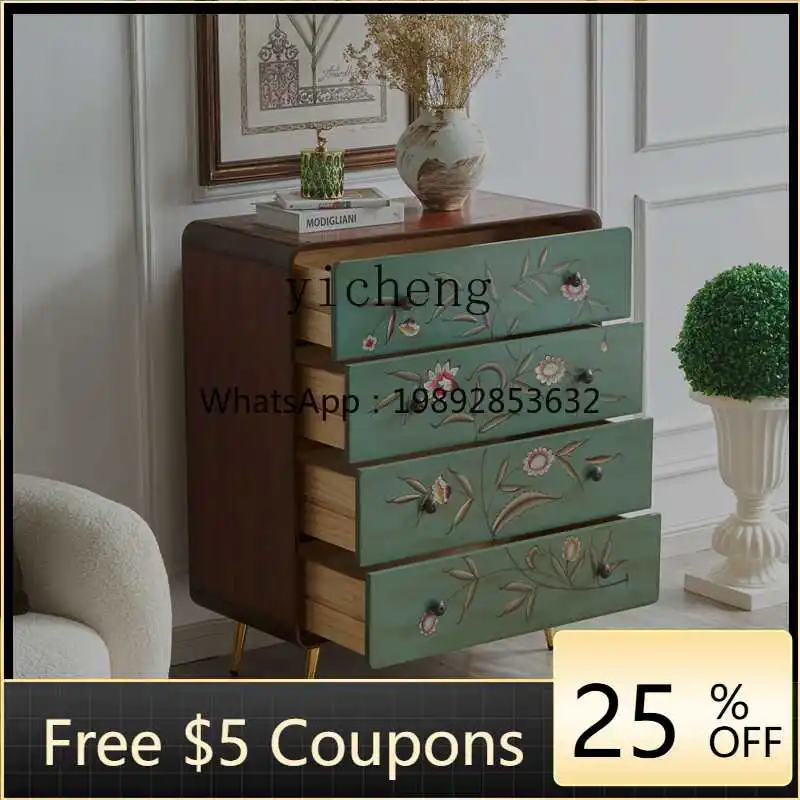 American light luxury porch cabinet solid wood storage cabinet pastoral painted decorative locker
American light luxury porch cabinet solid wood storage cabinet pastoral painted decorative locker