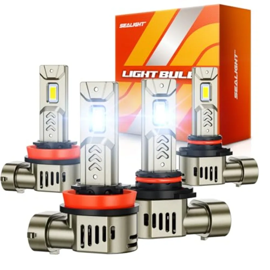 Automotive headlight replacement: LED bulbs 9005/HB3 H11/H9/H8 aluminum alloy housing daylight white 6500K 90000LM brightness 1
Automotive headlight replacement: LED bulbs 9005/HB3 H11/H9/H8 aluminum alloy housing daylight white 6500K 90000LM brightness 1