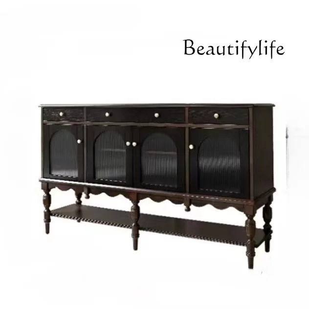 American-Style Solid Wood Kitchen Sideboard Cabinet Red Oak Retro French Living Room Locker Light Luxury Side Cabinet
American-Style Solid Wood Kitchen Sideboard Cabinet Red Oak Retro French Living Room Locker Light Luxury Side Cabinet