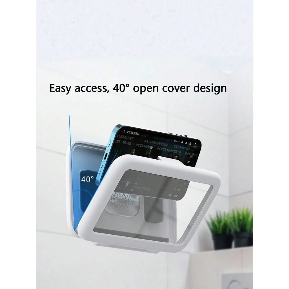 Shockproof Bathroom Waterproof Wall-Mounted 40-Degree Opening Cover Phone Holder Touchscreen Anti-Fog Rotating Kitchen Phone Stand For Watching Videos Mother's Day Gift
Shockproof Bathroom Waterproof Wall-Mounted 40-Degree Opening Cover Phone Holder Touchscreen Anti-Fog Rotating Kitchen Phone Stand For Watching Videos Mother's Day Gift