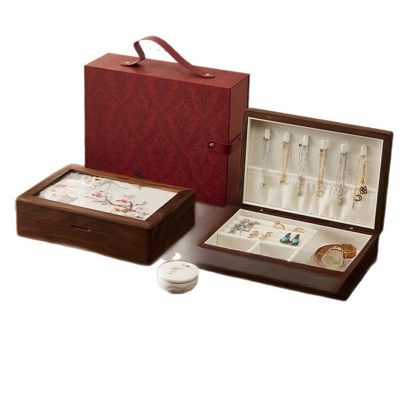 Embroidery jewelry box Solid wood retro portable small high-end exquisite storage box
Embroidery jewelry box Solid wood retro portable small high-end exquisite storage box