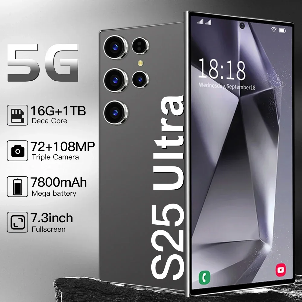 2025 S25 Ultra 7.3HD Global Version Mobile Phones Original 5G Dual SIM Smartphone Android 14 Cell Phone 7800mAh 108MP Cellphones
2025 S25 Ultra 7.3HD Global Version Mobile Phones Original 5G Dual SIM Smartphone Android 14 Cell Phone 7800mAh 108MP Cellphones
