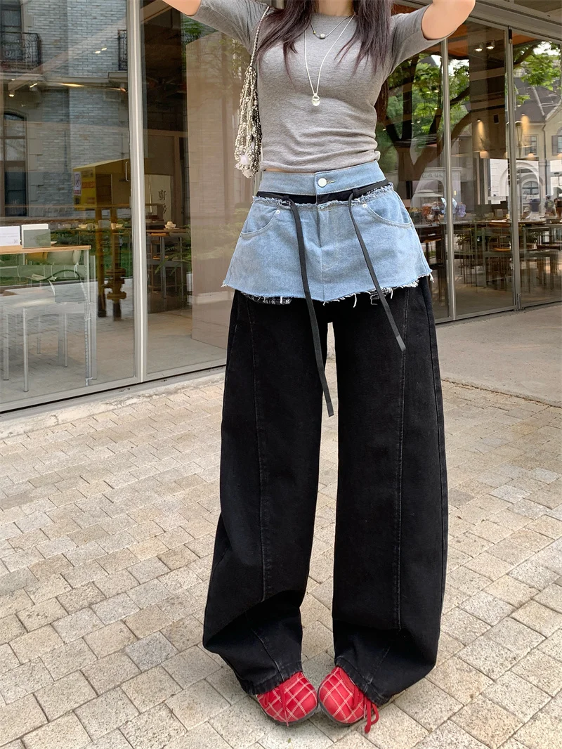 Slimming Black Denim High Waist Wide Leg Pants Women's Summer Vintage Distressed Floor Length Sexy Girl Jeans Kumikumi Design
Slimming Black Denim High Waist Wide Leg Pants Women's Summer Vintage Distressed Floor Length Sexy Girl Jeans Kumikumi Design