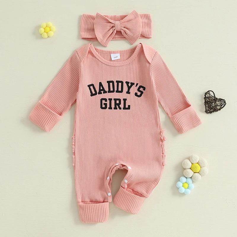 Listenwind Baby Girls Rompers Letter Print Ribbed Frills Round Neck Long Sleeve Infant Spring Jumpsuits with Headband
Listenwind Baby Girls Rompers Letter Print Ribbed Frills Round Neck Long Sleeve Infant Spring Jumpsuits with Headband