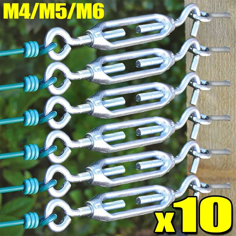 1-10PCS Stainless Steel Hook and Eye Turnbuckle Wire Rope Tension Polished Rigging Hardware Adjustable Garden Wire Turnbuckle
1-10PCS Stainless Steel Hook and Eye Turnbuckle Wire Rope Tension Polished Rigging Hardware Adjustable Garden Wire Turnbuckle