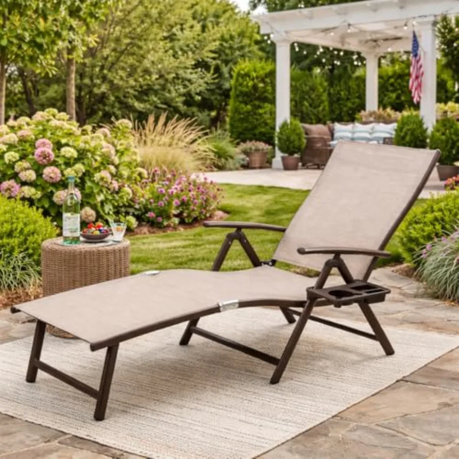 Aluminum Outdoor Chaise Lounge Chair Adjustable Reclining Patio Lounge with Drink Holder Weather-Resistant Pool Deck Yard Recli
Aluminum Outdoor Chaise Lounge Chair Adjustable Reclining Patio Lounge with Drink Holder Weather-Resistant Pool Deck Yard Recli