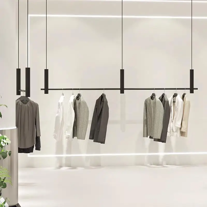 Garment store display rack stainless steel hanging ceiling wire hanger
Garment store display rack stainless steel hanging ceiling wire hanger